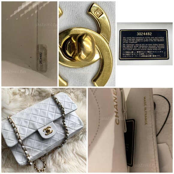 Authentic CHANEL Medium Classic Double Flap Bag White with Gold Hardware - Picture 10 of 12